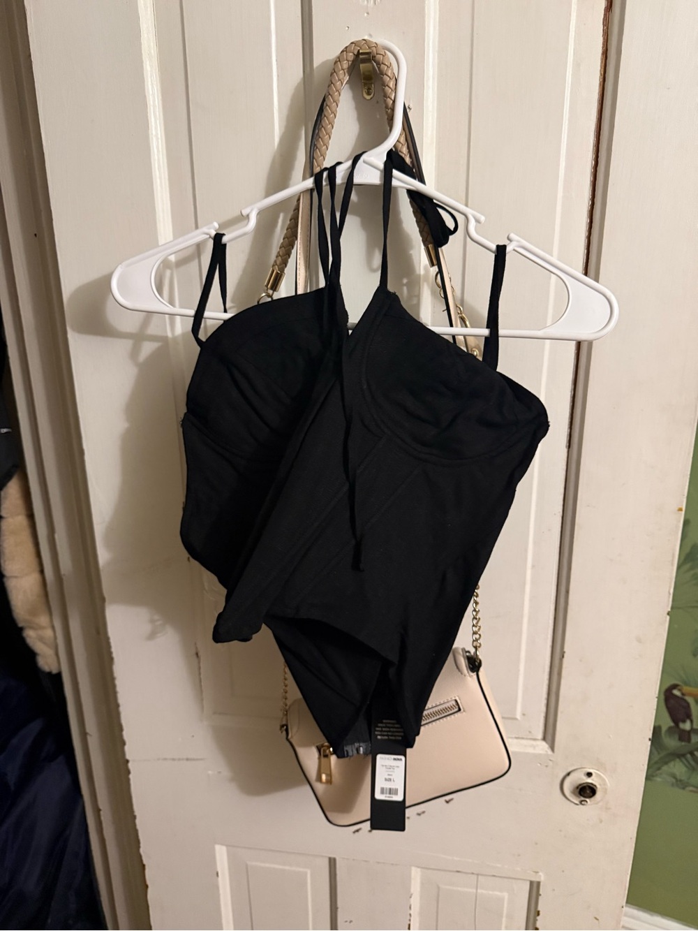 Fashion Nova Black Halter Corset Crop Top - Picture 2 of 2
